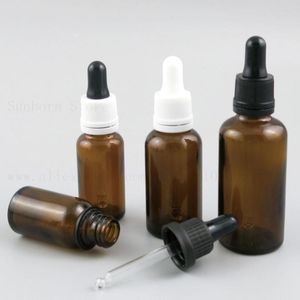 収納ボトル10 x 1オンス小さいアンバーガラスピペットドロッパーボトル5ml 10ml 15ml 30ml 50mlエッセンシャルオイル血清バイアル