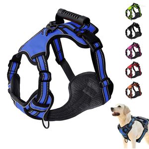 Dog Collars Harness No Pull Reflective Pet Vest Adjustable Soft Padded Harnesses Outdoor Training Accessories