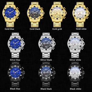 2021 Drop Temeite Men assista ao cronógrafo Gold Business Quartz assiste homens esportes à prova d'água Military Wristwatches 267T