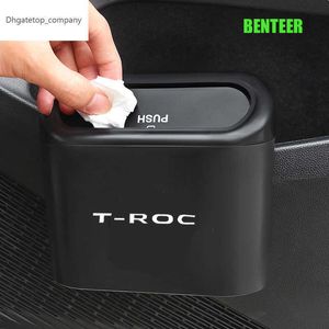 Plastic Car Storage Box Trash Can For Volkswagen TROC T-ROC Auto Accessories