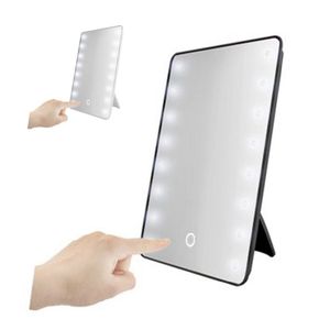 16 LED -upplyst makeupspegel med lätt lampa bärbar pekskärm Kosmetisk spegel Skönhet Desktop Vanity Table Stand Mirrors T2001141904