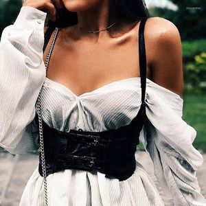 Belts T Shirts Waistband Vintage Women's Corset Vest Steampunk Harness Stretchy Waistcoat Wide Cincher With Buckle Cummerbunds