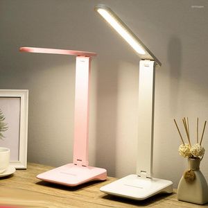 Table Lamps LED Desk Lamp Dimmable Touch Bedside Study Reading Light 3 Color Changing USB Ports Rechargeable Lights