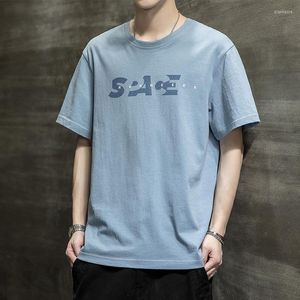 Camiseta masculina 2024 verão edição coreana de manga curta camiseta moda roupas soltas marca ins meia manga