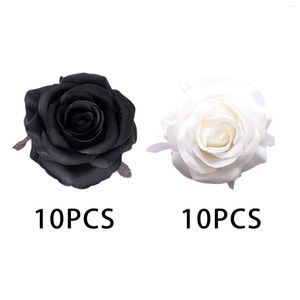 Flores decorativas 10pcs Cabeças artificiais de flores de seda Floral Craft diy para festas halloween bouquets centrais peças centrais