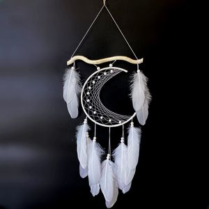 Creative Moon Woven Dream Catcher Hanging Decoration Graduation Gift Wind Chimes Pendant Tanabata Gift Birthday Present 2890