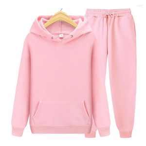 Erkek Trailtsits Erkekler Trailsuit Kış Polar Kapüşonlu Sweatshirt Sıradan Pantolon Takım Kadın Giyim Moda Katı İki Parça Set Sweetpants