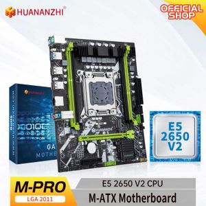 Huananzhi M Pro LGA 2011 Moderkort CPU -uppsättning med Xeon E5 2650 V2 Combo Kit Set Support DDR3 Recc Memory M.2 NVME USB3.0
