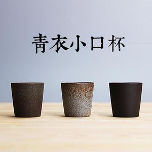 Cups Saucers Retro Coarse Pottery Straight Cup Japanese Style Ceramic Teacup Tea Set Master Pu'er Single