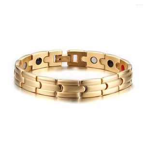 LINK BRACELETS Homens Mulheres Pulseira magnética de cicatrização de energia terapêutica com germânio ímã de íons negativos Artrite de terapia infravermelha distante