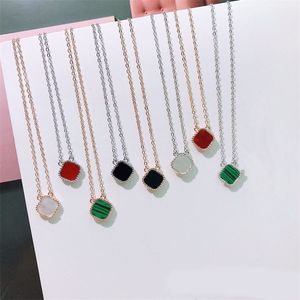 Four leaf clover necklace women fashion jewelry woman colorful pendants classic design plated gold cute necklaces for teen girls womens designer necklace chain