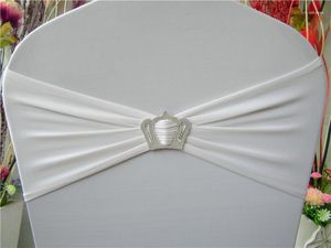 Capas de cadeira 1-2-com fivela da coroa-- Spandex/Lycra/Lycra/Lycra/Expanda Bandas/Capa de Cadeira Sash/Tabela para Decorações de Banquetes para Partes de Casamento