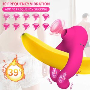 Skönhetsartiklar 10 Frekvens sugande vibrator med penisring klitis sucker scrotum massager erotiska sexiga leksaker för par vuxna produkter butik