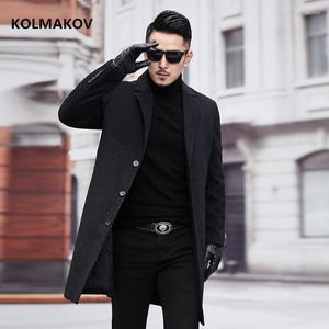 Trench da uomo Arrivo 2023 Cappotto Primavera 75% Lana Uomo Giacche lunghe casual da uomo di alta qualità Taglia M-4XL