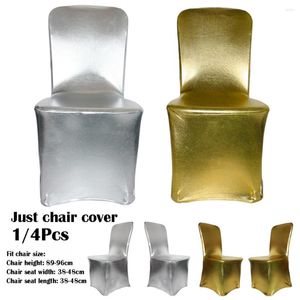 Chair Covers Silver Gold Gilding Bronzing Cover Elastic Spandex Lycra Wedding Home Decor Easy To Clean
