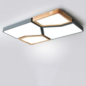 Plafoniere Grandi progetti LED Lampada puzzle Apparecchi Rettangolo Ufficio Illuminazione di superficie commerciale Camera da letto in legno Sala da pranzo Luce da studio