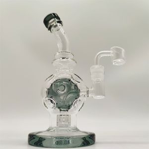 2022 8 Inch Heady Bong Glass Water Pipe Bong Dabber Rig Recycler Pipes Bongs Bllue Round Nest Comb Filter Smoke Pipes 14.4mm Female Joint with Regular Bowl&Banger