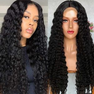 Heiße Spitzenperücken Kryssma Synthetikfront Kinky Curly Frontal mit Babyhaar Hochtemperatur für schwarze Frauen 221216