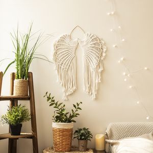 Cotton Hand-woven Angel Wings Woven Tapestry Pendant INS Style Homestaywall Hanging Dreamcatcher Children Decoration 1221773