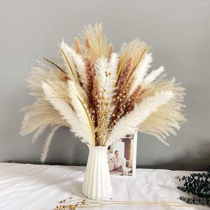 Dekorativa blommor 90 Pack Dekoration Natural Dried Flower Pampas Grass Bouquet Boho Decoration For Home Wedding Holiday Party Phragmites