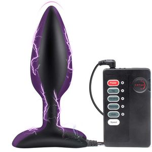 Itens de beleza estimulação elétrica plugue anal silicone butt s Sexy Toys Shock Elecro