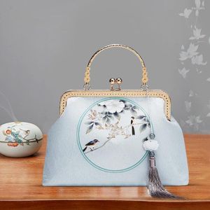 Evening Bags Women Shoulder Handmade Embroidery Court Style Antique Vintage Elegant Lady Chain Totes Messenger Bag For Teenager Girl