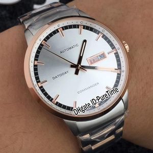 新しい41mm司令官Gent M014 430 22 031 80 Datoday Two Tone Rose Gold Silver Dial Daydate Miyota Automatic Mens Watch Sports Watch2492