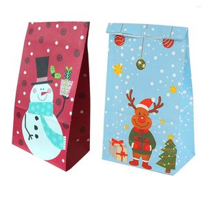 Christmas Decorations Snowflakes Candy Gift Bags Snowman Merry Guests Packaging Gifts Boxes 2022 Year Party Decor 5/10PCS