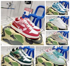 Top Quality Casual Shoes Bapestas Sta Sk8 Men Women Black White Pastel Green Blue Suede Pink Mens Womens Trainers Outdoor Sports Sneakers Walking