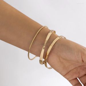 Bangle Modern Jewelry Europe och America Style Design Open Metallic Gold Color for Women Party Gifts