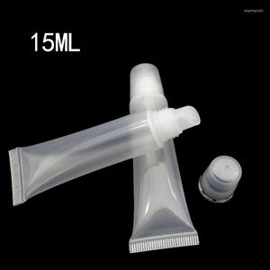 Бутылки для хранения 15 мл 30/50/100/200 шт. Прозрачная пластиковая трубка мягкого шланга для губ пустого портативного сжимаемого для губ.