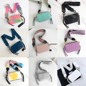 Tasarımcı Snapshot çok renkli omuz çantaları kamera kadın moda boya boya lüks deri crossbody glitter kayış çantası gri çanta kutu güzel üst