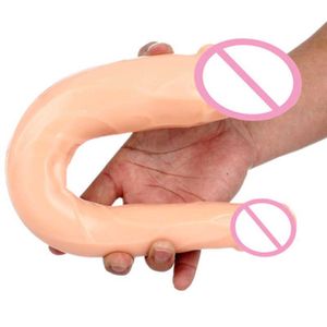 Articoli di bellezza Doppio dildo super lungo Realistico Enorme fine Lesbica sexy Giocattolo Cavallo Pene Dong Giocattoli per donne gay