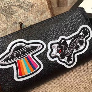 Wallet Unisex Leather Designer bag Cflying Saucer Print Lutch Luxury Long Zipper Purses Card Holder 220525