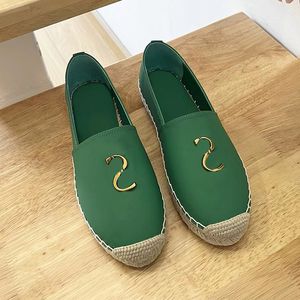 Fisherman's shoes Women's leather flat bottom letter metal buckle decoration Loafers summer beach flats Wedge sandals hand made shoe for luxe casual factory foot