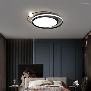 Takljus modernt LED -ljus för sovrummet vardagsrum nordisk minimalistisk rund lampa tröjlöst dimning interiörbelysning fixtur