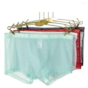 Underpants Mesh Mesh Men's Sexy Lingerie Erótica de Biquíni Male Briefs Borda de Algodão respirável Shorts de baixo aumento