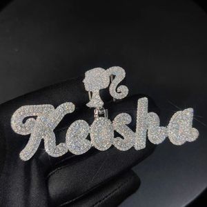 Hip Hop Custom Charm Name Letter Pendant Necklace 18k Real Gold Plated for Women Girl Gift