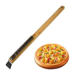 BBQ Tools Oven Brush Wire Pizza Stone Cleaning Brush with Scraper Grill Accessories XBJK2207215w