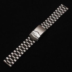 Ny 316L opolerad rostfritt stål Metal Watch Bands Strap Armband Säkerhetsdistribution Klapp Buckle Matte Watchband 20mm 22mm290h