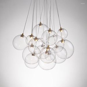 Ljuskronor Nordic LED Chandelier Glass Bubble Ball vardagsrum Dekoration upphängning Luster Ljus Restaurang Köksarmaturer