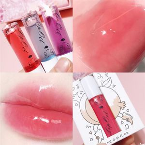 Lip Gloss 1pc Fruit Roll-On Reduce linhas Óleos hidratantes transparentes transparentes longitudinados cosméticos hidratantes duradouros