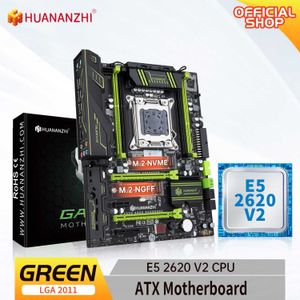 HUANANZHI GREEN 2.49 LGA 2011 motherboard with Intel XEON E5 2620 V2 can use DDR3 memory combo kit set NVME M.2 SATA 3.0 USB3.0