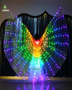 Rainbow Color Alas Angle Led Wings Adult Led Costume Circus Led Light Luminous Costumes Party Show Isis Wings Dancewear5161656