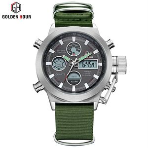 Najlepsza marka Goldenhour moda trend męski Watch Relogio Hombre Automatyczny sport sportowy zegarki wojskowe Male Clocks Relogio Masculino282a