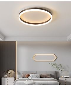 Basit Yuvarlak Yatak Odası LED Tavan Işıkları Modern Ev Dekor Lampen Nordic Oturma Odası Lamba Aydınlatma Minimalist Ins Odun Çalışması Lampstairwell Cl02