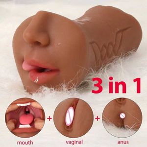 Oggetti di bellezza Vgina Toys for Men Real Pussy Sexy Masturbation Cup Store maschio Masturbatore Penis Giocattoli di gomma 3 in 1