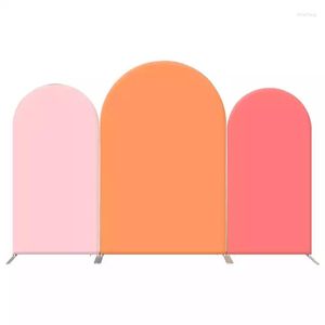 Party Decoration 3PCS Arch Shape Wedding Birthday Tension Fabric Backdrop Stand Pink