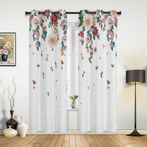 Tende per finestre estive a fiori per piante per tende per soggiorno, camera da letto, cucina, trattamenti, mantovane, decorazioni per la casa