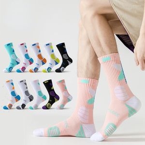 Herrensocken, Basketball, mittellang, rutschfest, atmungsaktiv, für Sport, Profi, Handtuch unten, verdickter elastischer Wickel zum Laufen